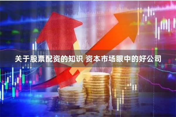 关于股票配资的知识 资本市场眼中的好公司